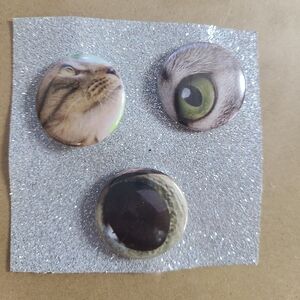 ✨️4/$10✨️ 3pc 1-inch Pinback button set Cat theme